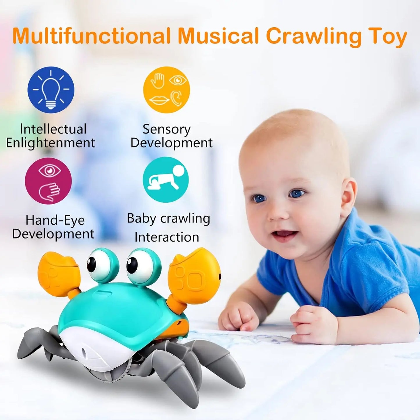 Musical escaping crab "Crawling Baby Walker Crab"